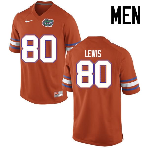 NCAA Florida Gators Cyontai Lewis Men's #80 Nike Orange Stitched Authentic College Football Jersey PID5364DU